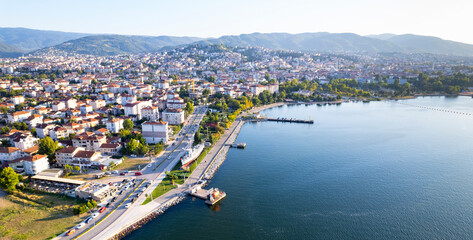Obraz premium Golcuk, Kocaeli, Turkey. Golcuk is a town in Kocaeli province, Turkey. Aerial view with drone.