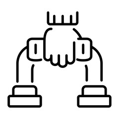 Line style icon of workout stands 