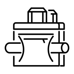 A line style icon of yoga bag 