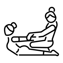 A line style icon of body massage  