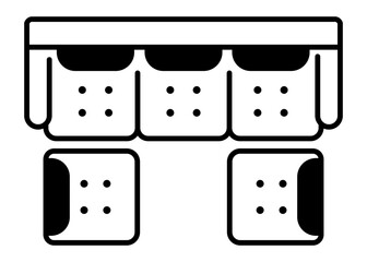 Line style icon of modern couch 