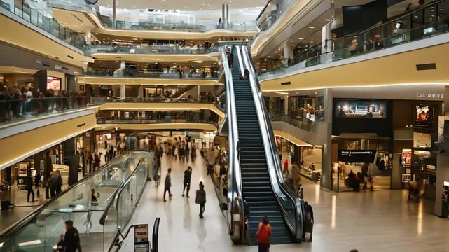 shopping mall at night