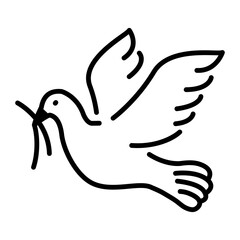 Linear style icon of pigeon 