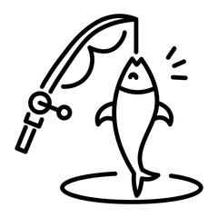 Fishing icon designed in line style 