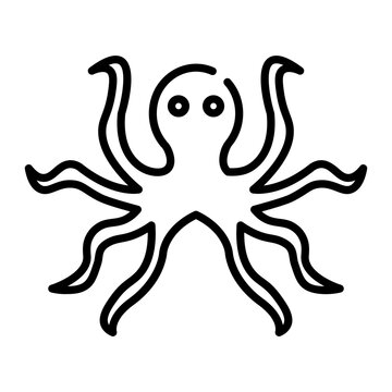 recommend clip art: Octopus icon designed in outline style 