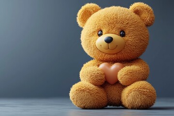 Cute Teddy Bear Holding a Heart