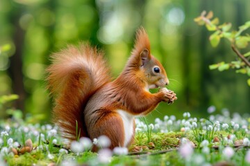 Obraz premium Eekhoorn - Squirrel. Beautiful simple AI generated image in 4K, unique.