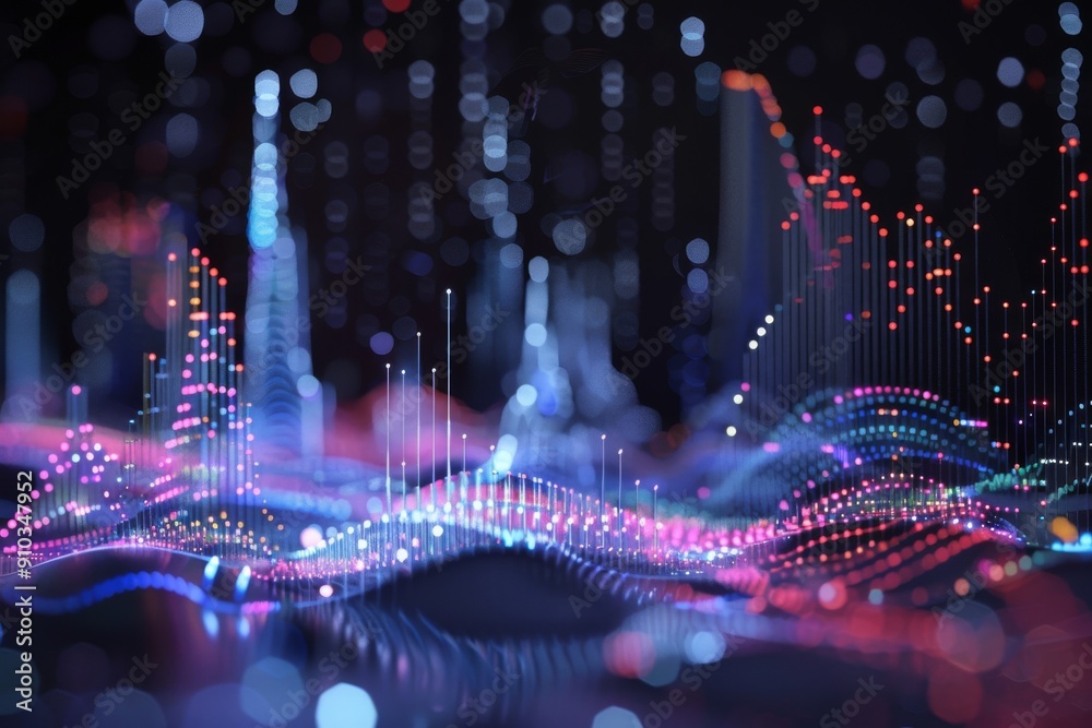 Aufkleber a futuristic digital landscape with glowing circuits and data streams symbolizing the cutting-edge t