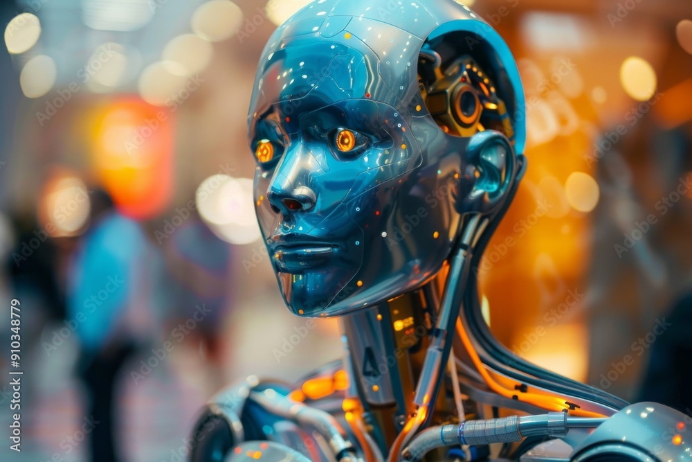 Poster image of a robot head featuring the phrase 