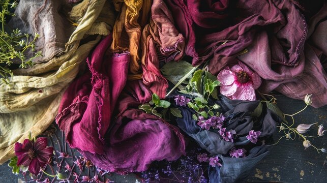 A visual guide displaying the process of making natural dyes from plants, encouraging sustainable practices in art and fashion while reducing chemical waste