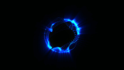 energy sector.Futuristic magical plasma circle  glows in space.
