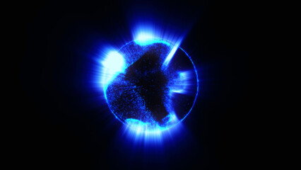 energy sector.Futuristic magical plasma circle  glows in space.
