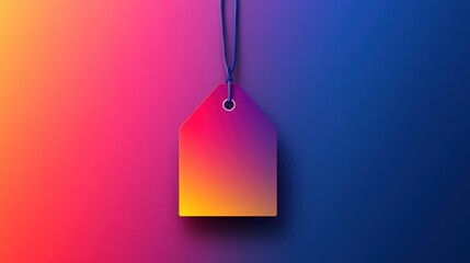 Discount tag design with vibrant colors and space for promotional text.