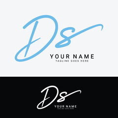 Obraz premium D, S, DS Initial letter logo. Alphabet DS Handwritten Signature logo