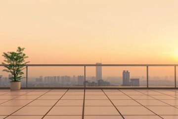 Obraz premium A birds-eye view of a cityscape from the top of a skyscraper showcasing streets, buildings, and traffic below.. Beautiful simple AI generated image in 4K, unique.