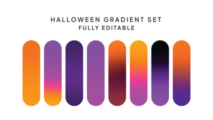 Set of Halloween Gradients Background, Abstract Halloween Spooky Collection Background Vector Set