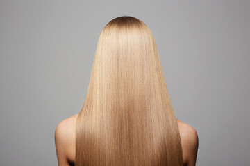 beautiful blond hair woman. Back of girl with Healthy hair