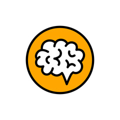 Brain color icon suitable for info graphics, websites and print media and interfaces. Vector sign isolated on white background.