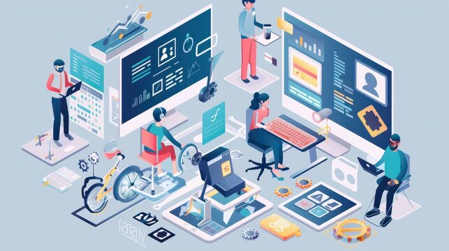 Accessibility Compliance Strategies, accessibility compliance strategies in web governance with an image showing designers and developers incorporating inclusive design principles, AI
