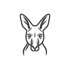 Obraz premium Line art drawing of a kangaroos head