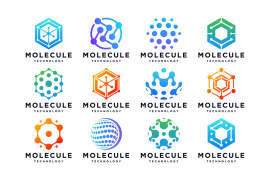 Set of nanotechnology logo design