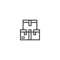 Line Art Icon of Stacked Cardboard Boxes