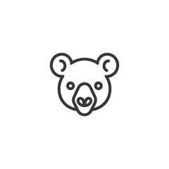 Obraz premium Line Art Illustration of a Bears Face
