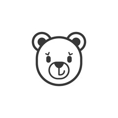 Naklejka premium Line art illustration of a bears face