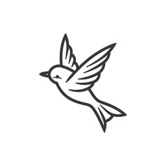 Obraz premium Line art illustration of a bird in flight