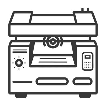 recommend clip art: Line Art Illustration of a Black and White Office Copier Machine