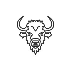 Line Art Illustration of a Bulls Head