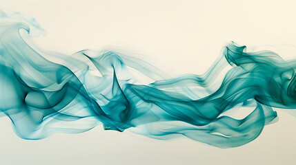 Obraz premium Swirling Teal Smoke on Light Background