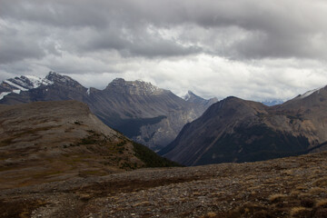 Mountain crossing in the Canadian Rockies.