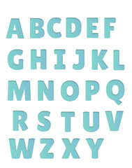 Mint 3d vector english alphabet isolated on transparent background
