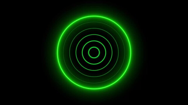 Neon plane radar screen icon location searching animation radar. Enemy radar hub 4k video.