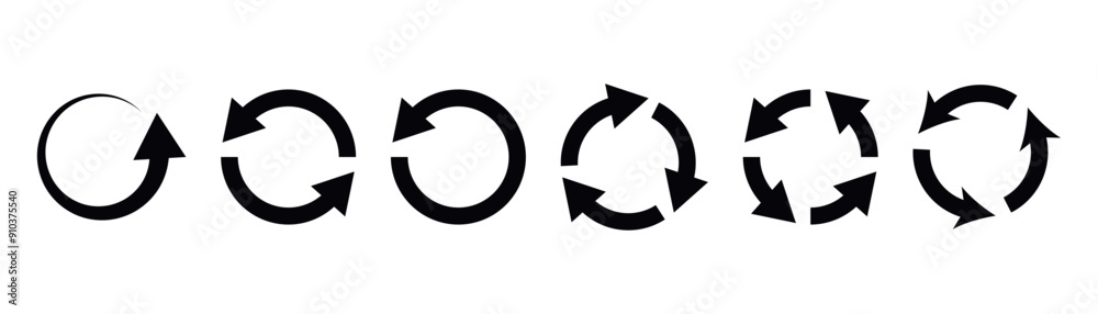Poster Refresh icon vector. Green recycle vector icon symbol. Repeat and reload icons set and arrow rotation circle. Sync icon symbol convert button sign