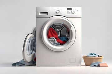 Realistic vector washers on white background. Perspective view. Cover template. banner design. Vector illustration.
