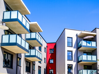 typical facade of an apartment house