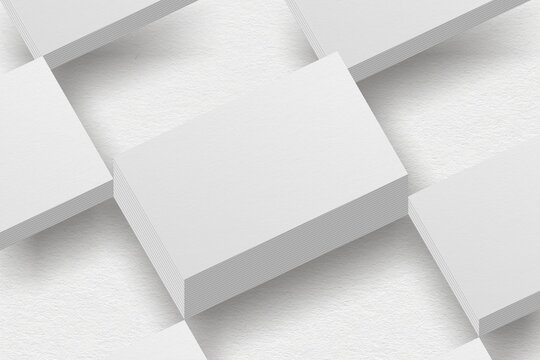 Textured business card mockup on a grey background