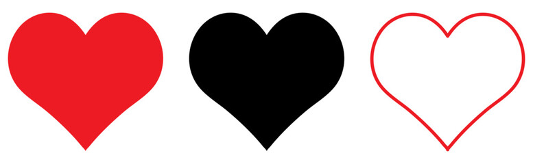 Heart love icons collection. Design can use for web and mobile app. Vector illustration isolated on transparent background