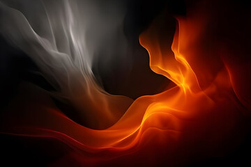 Dynamic interplay of smoke and flame colors in an abstract design that captures motion and intensity