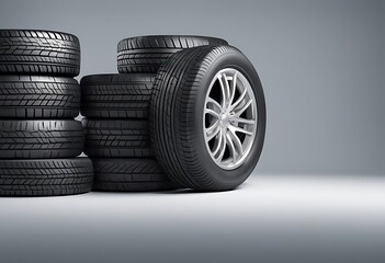 tires set cars white fferent illustration 3d background tire wheel automobile isolated car new condition many tyre three-dimensional agricultural machinery truck vehicle tractor