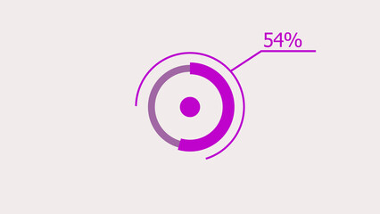 54% circle loading icon Infographics background illustration.