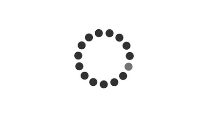 Abstract beautiful black circle loading icon, on white background illustration.