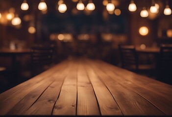 wood bright drink tabletop lights background Empty counter table top wooden cafes business shop surface desk hot perspective blurred bokeh eatery restaurant display blurry decoration bar dark blu