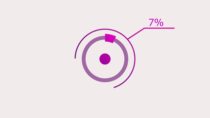 7% circle loading icon Infographics background illustration.