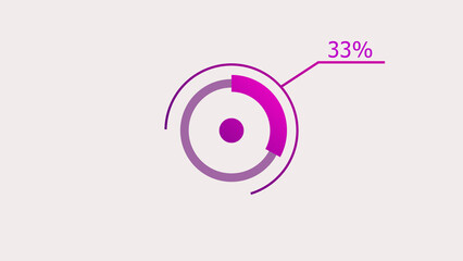 33% circle loading icon diagrams Infographics background. Abstract storage pie chart symbol background illustration.
