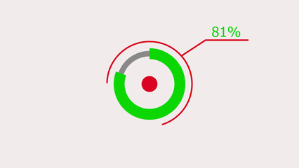 81% circle loading icon diagrams Infographics background. Abstract storage pie chart background illustration.