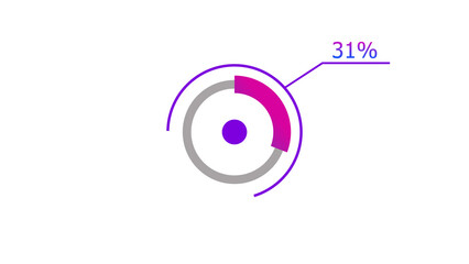 31% circle loading icon diagrams Infographics background. Abstract storage pie chart background illustration.