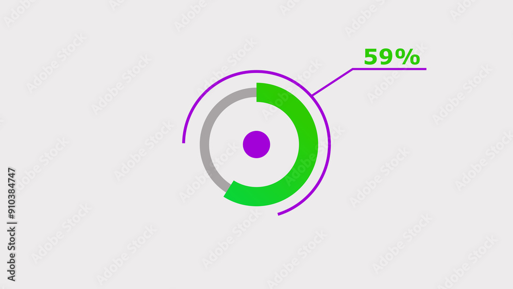 Wall mural 59% circle loading icon diagrams infographics background. abstract storage pie chart background illu